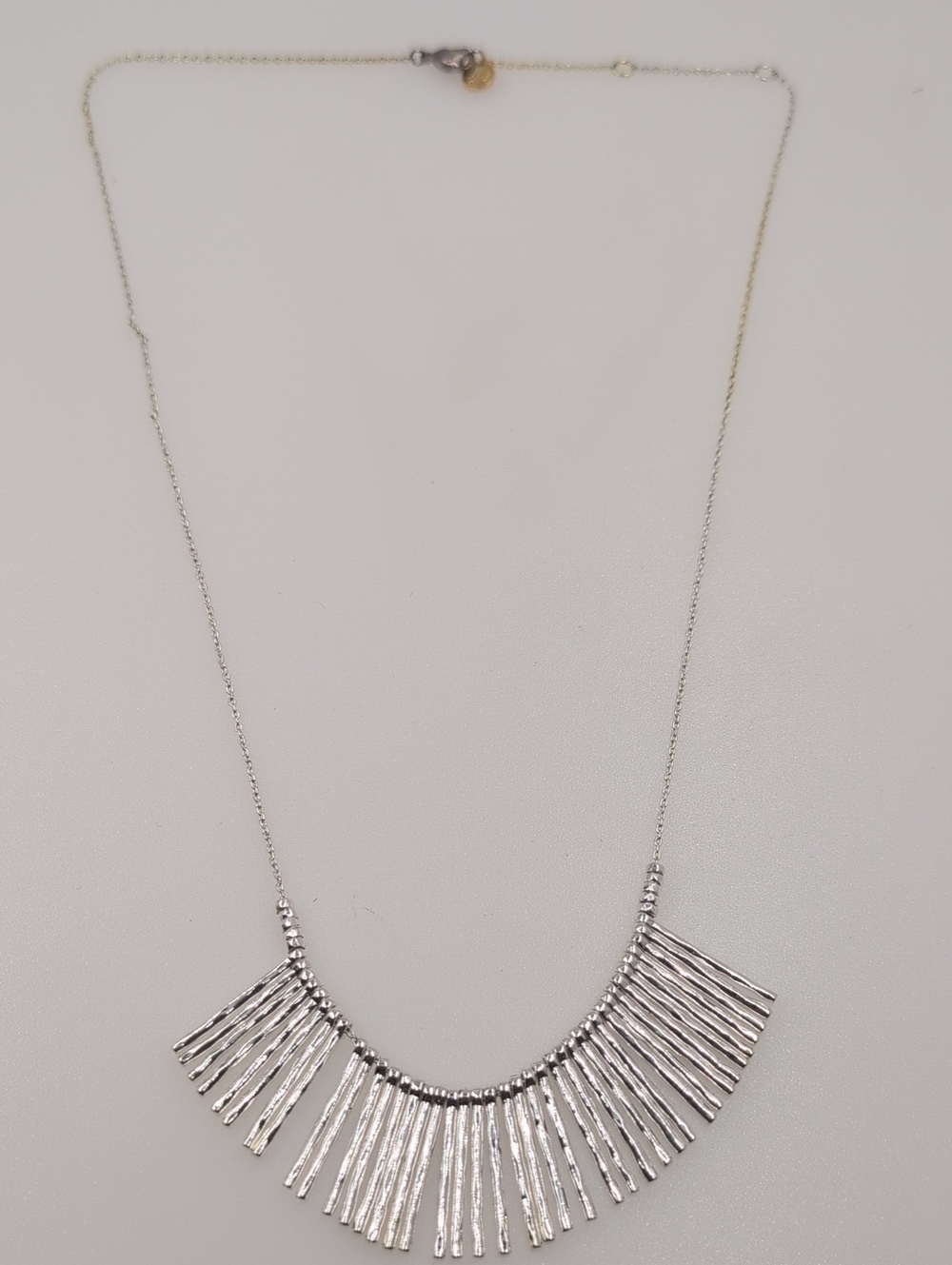 Gorjana Silver Hammered Fringe Fan Necklace - Flawed